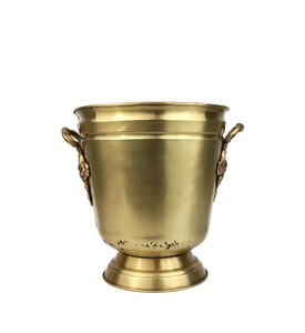 Pot de fleurs vintage en laiton antique Art Déco, en fer et aluminium, vase décoratif, décoration de luxe pour la maison, pot pour plantes d'intérieur - Product Image 4