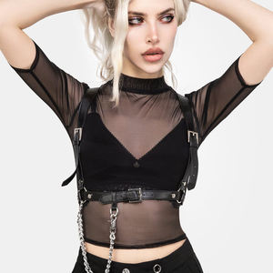 Top Deportivo Corto de Malla Sexy con Logotipo Personalizado, de Secado Rápido, para Mujer, Camiseta Deportiva de Manga Corta para Fitness - Product Image 5