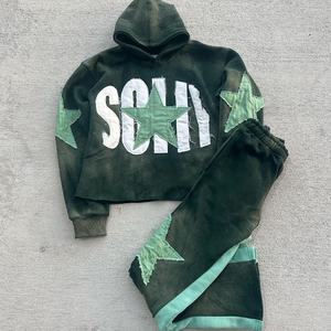 Econex 2025กีฬาแพทช์ปักลายด้วยกรดซักได้กำหนดเองเสื้อกันหนาววิ่งแบบครอปมีฮู้ดสำหรับฤดูหนาวเปลวไฟ - Product Image 4