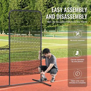 Gabbia da Battuta Portatile a L 7x7 piedi per Baseball e Softball con Schermo di Sicurezza e Borsa per il Trasporto - Product Image 6