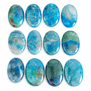 Piedra Preciosa Natural Quantum Ovalada Azul Cabujón con Juego de Color, Marca Chakralume, 5-15g, para Fabricación de Joyas, Anillos, Colgantes, Piedra Suelta - Product Image 1