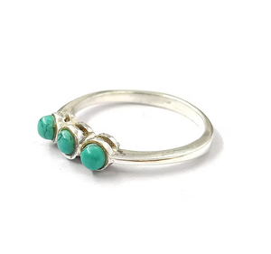 Handmade Boho Statement <b>Ring</b> in <b>Turquoise</b> Gemstone 925 Sterling Silver Everyday Wear Jewelry - Product Image 2