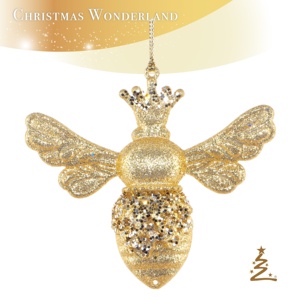 Alta calidad Navidad Año Nuevo Primavera temporada colgante árbol decoración oro brillo acrílico reina abeja ornamento - Product Image 2