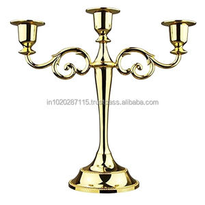 Candelabros de metal pintados en blanco para decoración de boda shabby chic con diseño de ambiente romántico a la luz de las velas - Product Image 2