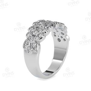 Anillo de Oro Sólido de 14k con Diamantes Cultivados en Laboratorio, Diseño de Punta Ancha para Mujer, Anillo de Compromiso y Boda Clásico con Certificación IGI - Product Image 6