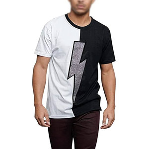 Camiseta de hombre 100% algodón, transpirable, de corte holgado, con pedrería, logotipo personalizado impreso, venta al por mayor. - Product Image 1