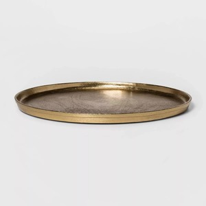 Plateau de service en métal de forme originale, plat décoratif en aluminium poli, plat à fruits pour la décoration de table de mariage ou de fête - Product Image 1