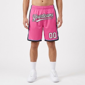 Shorts de basketball personnalisés Yourteams, rose, en mesh, taille élastique, impression sublimée, coupe classique, vêtements toutes saisons, shorts de haute qualité - Product Image 1
