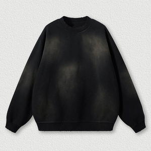 Custom Blank Drop Shoulder Sweatshirt Oversized Crew Neck Heavyweight Cotton Sweatshirt Acid <b>Washed</b> Casual Sweatshirt for Men - Product Image 3