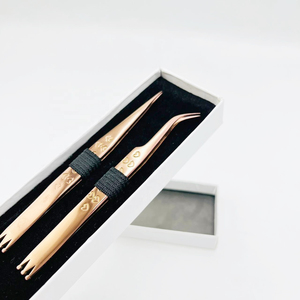 Pinzas para pestañas profesionales de acero inoxidable, herramienta para pestañas, pinzas para pestañas de volumen, herramienta de precisión para extensión de pestañas. - Product Image 1