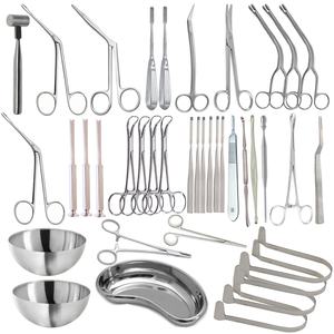 ชุดเครื่องมือผ่าตัดจมูกกูบิช 35 ชิ้น ทำจากสแตนเลส สำหรับการผ่าตัดเสริมจมูกและผ่าตัดจมูกและโพรงจมูกขนาดเล็ก พร้อมอุปกรณ์ตัดกระดูกและเครื่องมือถ่างเนื้อเยื่อ - Product Image 1