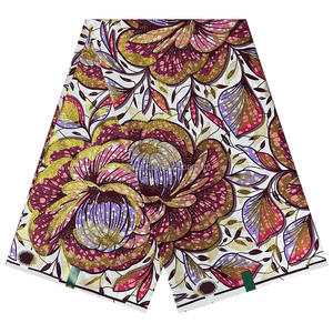 Dernier modèle de tissu africain <span class=keywords><strong>en</strong></span> coton 100% de haute qualité, Super Flash Wax Grand Wax avec paillettes, imprimé Capulana pour <span class=keywords><strong>robe</strong></span> - Product Image 1