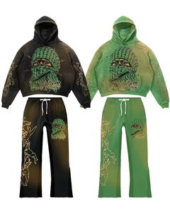 Ensemble de survêtement en polaire bleu pour homme, sweat-shirt à capuche et pantalon de jogging, deux pièces, vêtements de sport d'hiver - Product Image 5