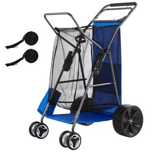 Carreta de Playa Plegable Reforzada con Ruedas Sólidas de 10 Pulgadas, Aislada, Capacidad de Carga de 75 kg, Carrito para Arena y Playa con Ruedas Grandes para Camping - Product Image 1