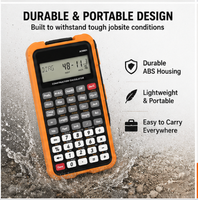 Calculatrice de chantier numérique avec écran LCD 12 chiffres pour la conversion entre pieds, pouces et fractions, idéale pour les mesures en ingénierie et la construction
