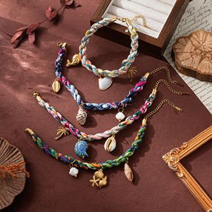 Wholesale Summer 18K Gold Plated Geometric Pearl Cute Stainless Steel Zinc Alloy <b>Charm</b> <b>Bangles</b> for Women Ocean Bracelets - Product Image 2