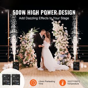 Confezione da 2 Macchine per Scintille Fredde 500W con Controller per Fuochi d'Artificio, Altezza Regolabile 6.6-13ft, Sistema DMX Avanzato, Schermo LED, Batteria - Product Image 2