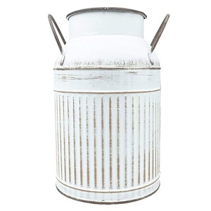 Fresh Selling Manufacturer & Exporter of <b>Galvanized</b> Milk Container Classic Indian Stylish Planter Handmade Milk Can - Product Image 2