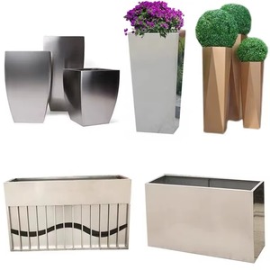 Custom Large Rectangular <b>Planter</b> Metal <b>Boxes</b> Large Outdoor Garden Flower Pots Metal <b>Boxes</b> Large Outdoor Garden Flower Pots - Product Image 2