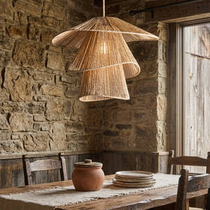 Modern Minimalist Handmade Jute Pendant Light Eco-Friendly Lightweight Hanging Chandelier for Nordic & Japandi Living Room - Product Image 4