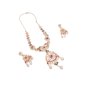 Floral Necklace <b>Set</b>-Simple Fashion Jewelry Alloy Silver Plated with <b>Crystal</b> & Rhinestone Women's Casual Party Jewelry - Product Image 2