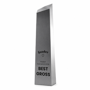 Trophée de golf rectangulaire en acier inoxydable plaqué argent, gravé, pour le meilleur prix brut, pour tournoi sportif 2026, logo personnalisé - Product Image 2