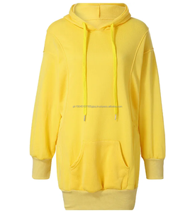 2024 ขายร้อนPulloverฤดูหนาวผู้หญิงที่กําหนดเองEmptyแฟชั่นแขนยาวผ้าฝ้ายMaxi Hoodieชุดด้านข้างSlit Hoodies - Product Image 2