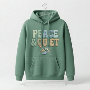Vente Flash : Sweat à Capuche Hiver Personnalisé Imprimé Uni avec Poche, 100% Coton Écologique Respirant, Coupe Oversize, Services OEM pour Hommes - Product Image 2