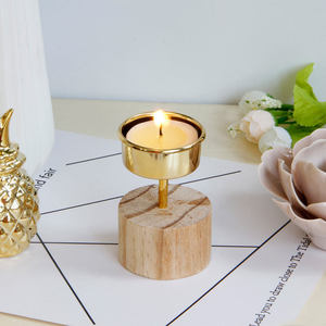 ชุดเชิงเทียนโลหะฐานไม้ สำหรับตกแต่งโต๊ะ ของตกแต่งบ้าน ของขวัญ - Product Image 4