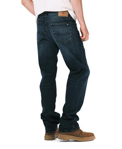 Men's Vintage Straight Leg Medium Wash <b>Denim</b> Jeans Mid Waist Regular Fit Cotton Casual Style Winter Autumn Wear - Product Image 4