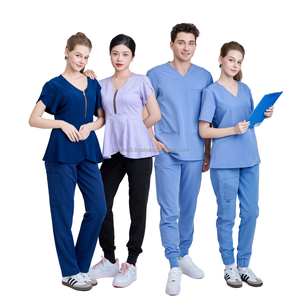 Conjuntos de uniformes médicos a buen precio, uniformes de enfermera, uniformes elásticos para el cuidado de pacientes, uniformes de enfermería personalizados con logotipo - Fábrica de uniformes FMF - Product Image 1