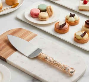 Serveur de gâteau en or de designer avec poignée en cristal Outil de coupe de gâteau pratique parfait pour le service et les cadeaux de dessert de tous les jours - Product Image 4