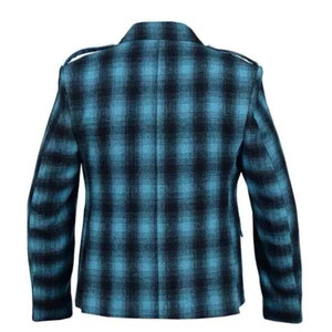 เสื้อโค้ทสีน้ำเงินลายอาร์ไกล์ทวีดสำหรับผู้ชายสไตล์สก็อต พร้อมเสื้อกั๊ก แจ็คเก็ตสำหรับงานแต่งงาน คุณภาพสูง แบบดั้งเดิม รับผลิตแบบ OEM ODM - Product Image 3