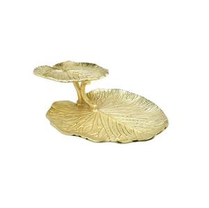 Plateau de service alimentaire double couche classique en forme de feuille pour la table, plateau décoratif pour fruits et collations - Product Image 1