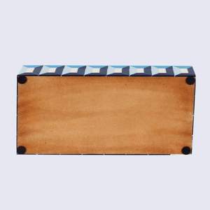 Rectangular <b>Storage</b> <b>Box</b> Blue White Geometric Pattern <b>Cardboard</b> Jewelry Organizer 0-1L - Product Image 3