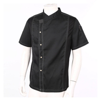 Nouvelles uniformes de chef au design optimal, unisexes, en polyester/coton tissé, lavables, personnalisables, impression sérigraphique, manches courtes, faible MOQ