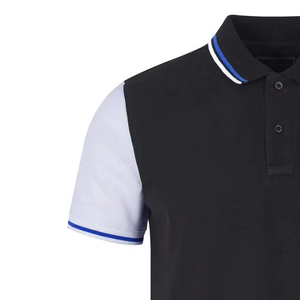 Polo de Hombre con Bloques de Color, Manga Corta, Ribete en Contraste, Corte Regular, Diseño Sólido de Punto Informal - Product Image 3