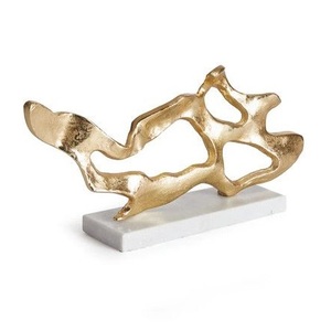 Escultura Moderna Abstracta de Aluminio, Adorno de Mesa con Acabado Dorado, Objeto Decorativo de la Mejor Calidad - Product Image 2