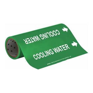 เครื่องหมายท่อแบบม้วนสำหรับระบุตำแหน่งท่อภายในและภายนอกอาคาร Brady Flexible Cooling Water Roll Form Pipe Marker - Product Image 2