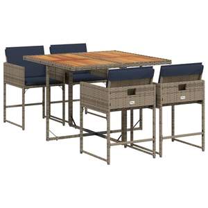 Ensemble de salle à manger de jardin bleu marine et gris brun - Product Image 2