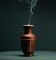 Brûleur d'encens Mabkhara en bois de luxe ArtisanVibe, design Art Déco, motif vertical, artisanat, Bakhoor Oud arabe, maison, Ramadan