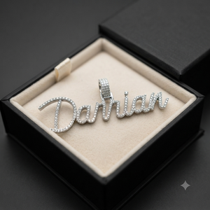 Trendy 925 Silver Iced Cursive Initial Letter <b>Name</b> Lab Grown Diamond Pendant fine jewelry <b>Necklaces</b> Charms for Personalized Gift - Product Image 4