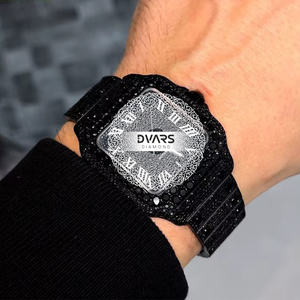 Hip Hop Square Alloy VVS Moissanite Luxury Quartz Watch 100% Pass Diamond Tester Water Resistant Unisex - Product Image 1