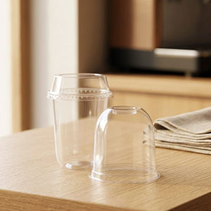 Vasos Desechables Transparentes de PP de Pared Simple QUANG QUAN, Capacidad de 500ml/700ml, Tapas de 95mm de Diámetro, Vasos para Bebidas Frías para Llevar - Product Image 1