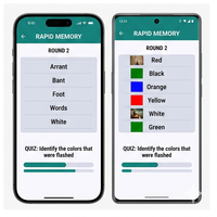 Aplicación RoyalCraft Memory Booster, ejercicios cerebrales, entrenamiento de memoria, mejora de la concentración, juegos mentales para empresas, para IOS/Android/Mac