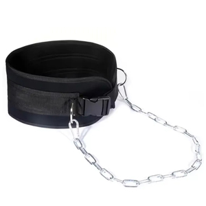 High Quality Nylon Lumbar Support Dip Belt for Weight Lifting with <b>Chain</b> for Squad Gym Strength Training Unisex Belt Hook & Loop - Product Image 3