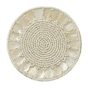 Handmade Premium Beaded Embroidery Table Mat Coaster Fancy Decorative Seed Beads Drink Coaster For Events - Product Image 2