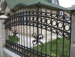 Decorative Black Wrought Iron Balcony Railing and Spear <b>Top</b> Security Fence Panel for Villa Garden Boundary Use - Product Image 3