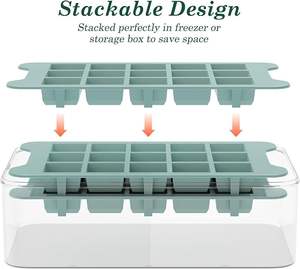 อุปกรณ์ทำครัว2-in-1ที่ทันสมัยเครื่องทำน้ำแข็งป็อปทรงสี่เหลี่ยมผืนผ้าแบบฉีดง่ายพร้อมฝาปิดและถาดสำหรับเครื่องดื่มไอศกรีม - Product Image 6