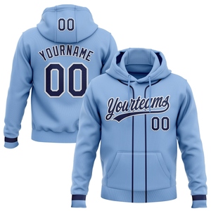 Sweat-shirt à capuche de baseball bleu clair marine-blanc sur mesure OMMIZ INDUSTRY en gros - Product Image 1